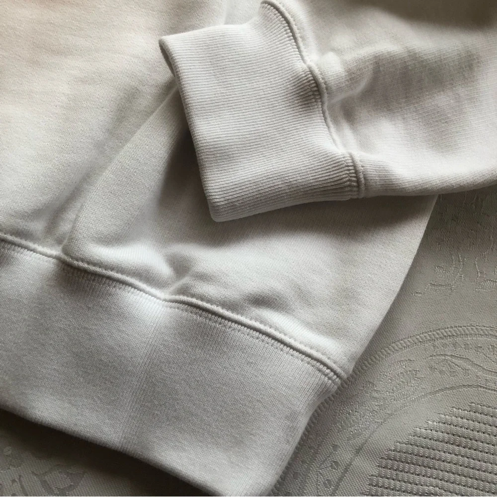 Gucci Logo GG Men’s Size S Felted Cotton Jersey White/Brown Sweatshirt Pullover
